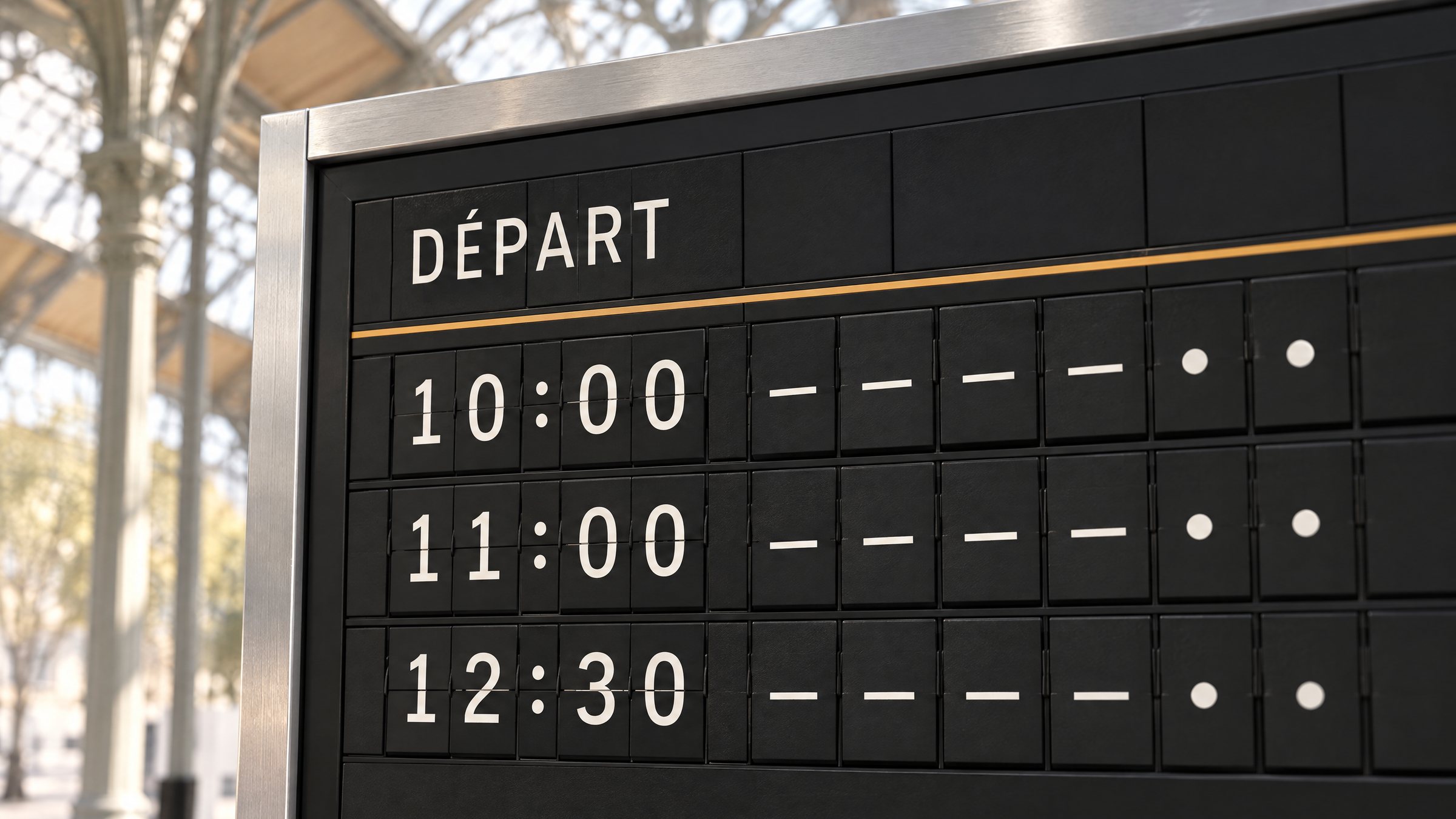 Le tableau des départs.